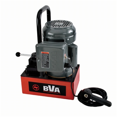 BVA Hydraulics Electric Pumps with Locking Manual Valve and Pendant Switch for Single Acting Cylinders PE30W3L02A